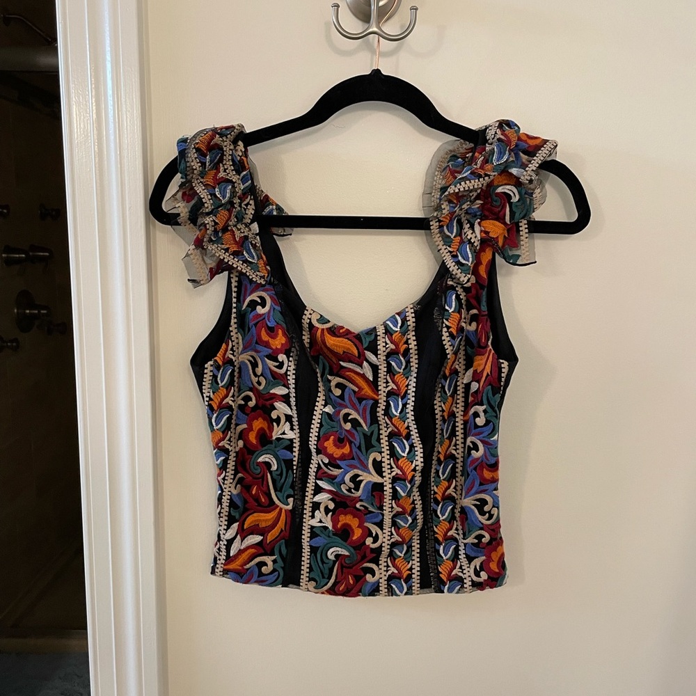 Gorgeous Eva Franco Embroidered Tank